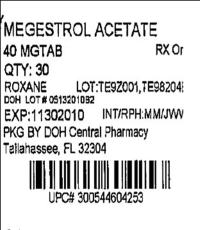 Label Image For 40mg (Megestrol 40mg(roxane))
